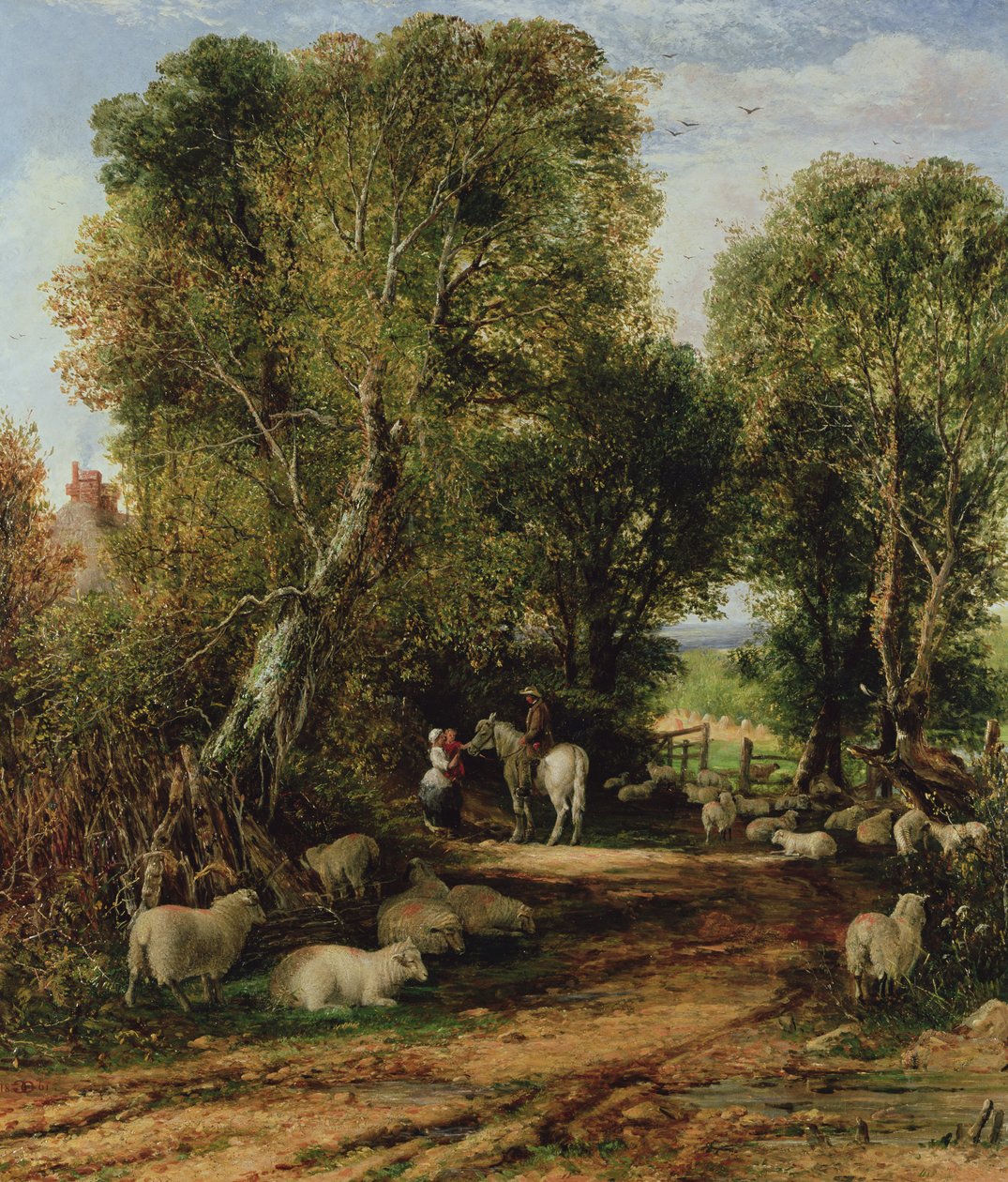 Scena pasterska z owcami, XIX w. autorstwa George Vicat Cole