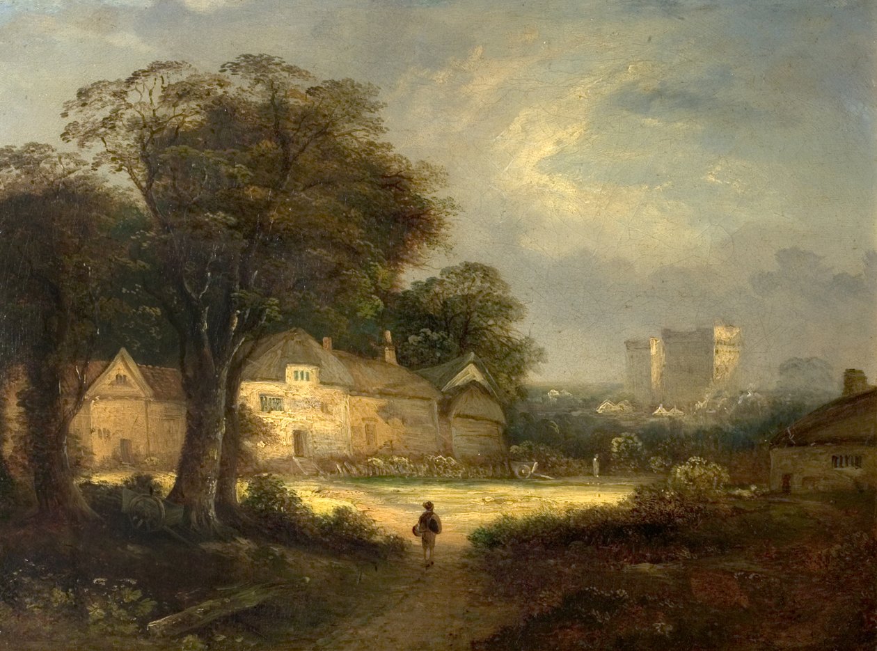 Zamek Ashby, Northamptonshire, XIX wiek autorstwa George Vincent