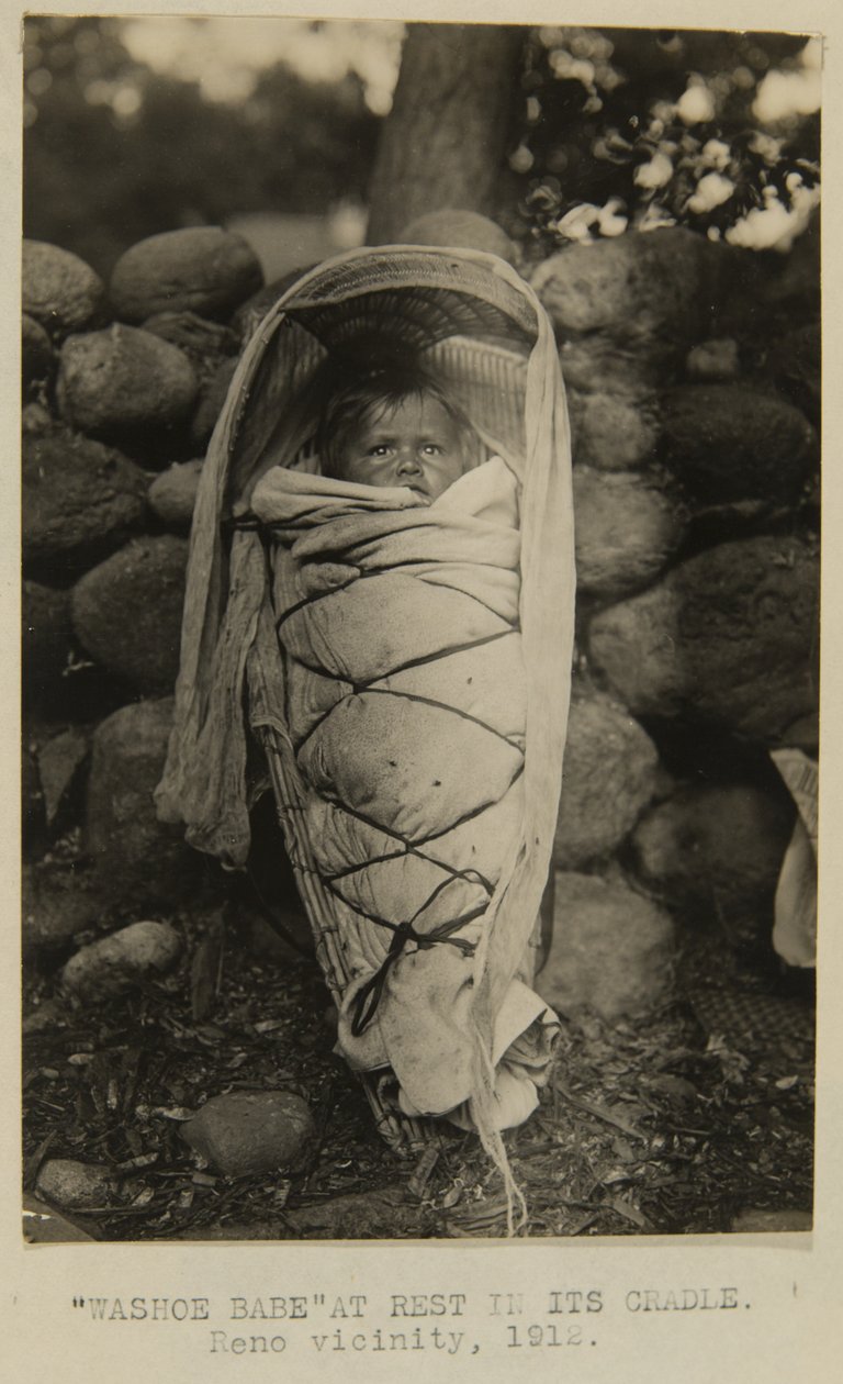 „Washoe Babe” odpoczywa w kołysce. Okolice Renu autorstwa George W. Ingalls