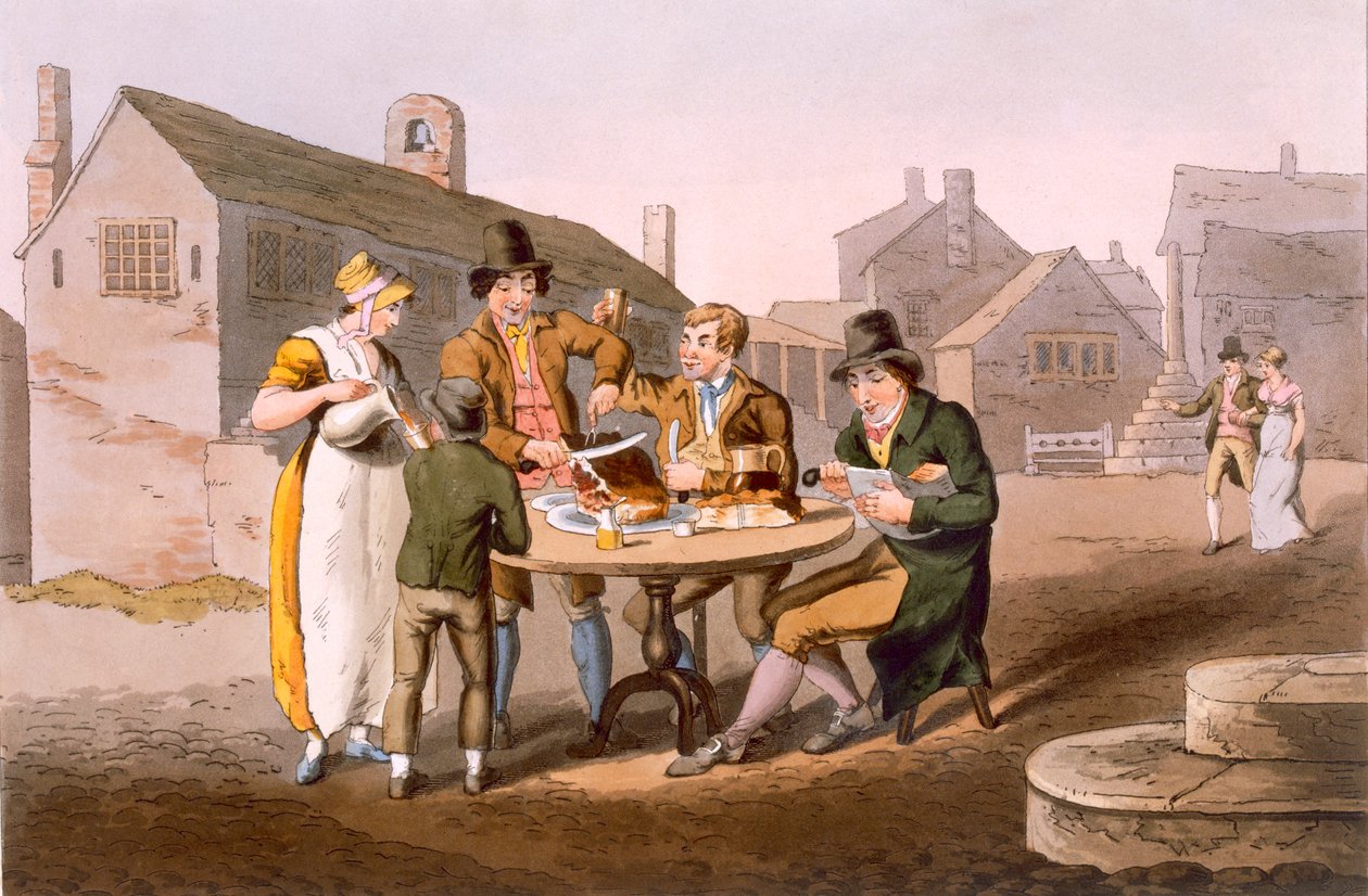 Noc Świętojańska, z „Kostium Yorkshire” rytego przez Roberta Havella (1769-1832) 1814 autorstwa George Walker