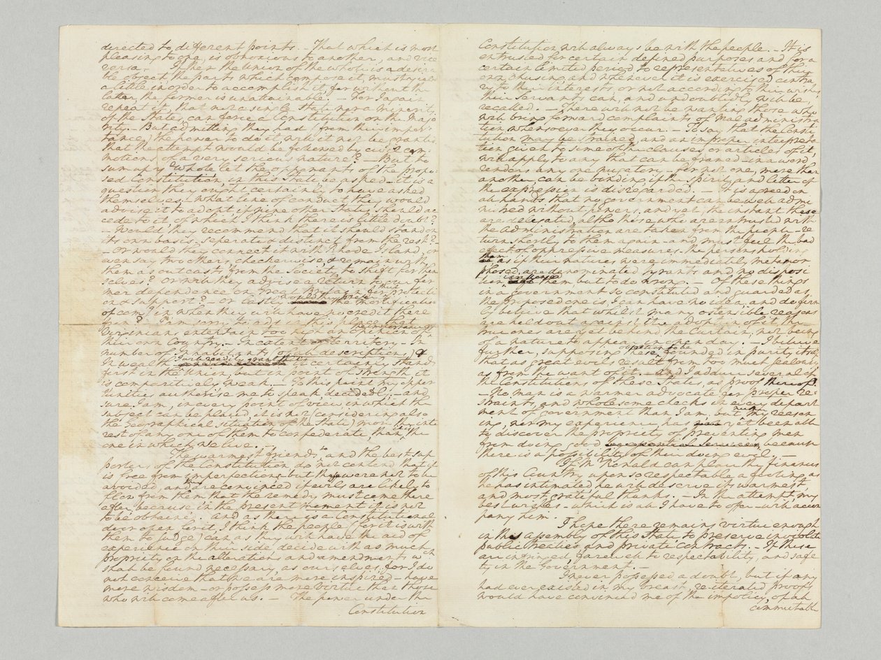 „Władza konstytucyjna zawsze będzie z ludem”, autograf podpisany do Bushroda Washington, 9 listopada 1787 autorstwa George Washington