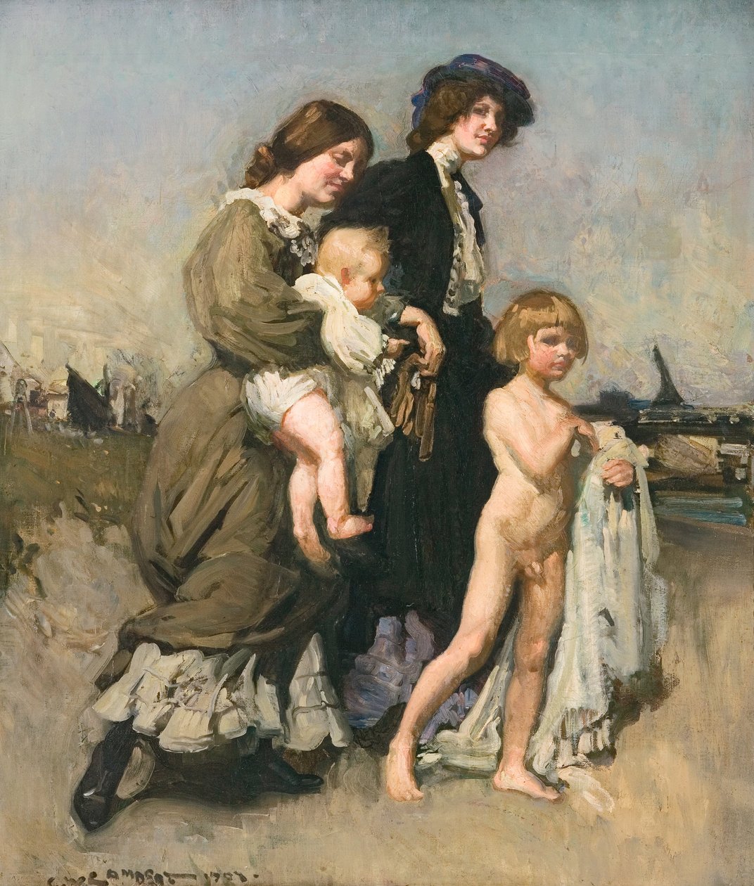 Grupa wakacyjna (Kąpiący się) autorstwa George Washington Lambert