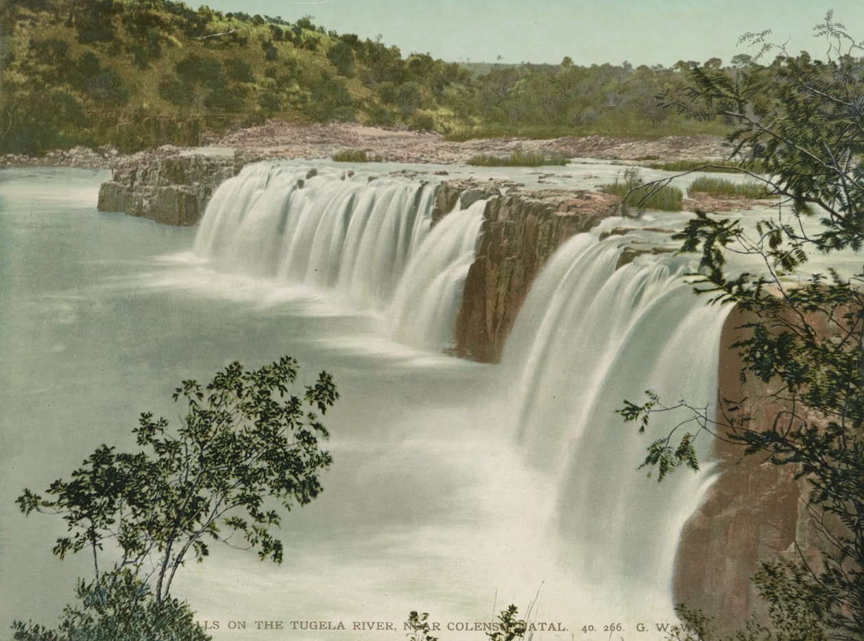 Wodospady na rzece Tugela koło Colenso, Natal, ok. 1900 (odbitka fotomechaniczna) autorstwa George Washington Wilson