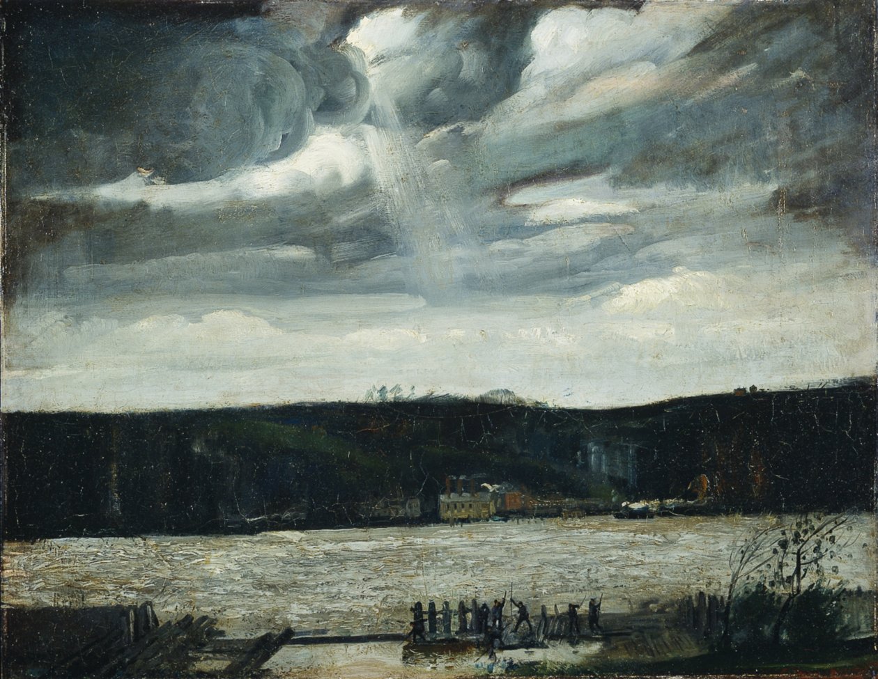 Pochmurny dzień (rzeka Hudson: nadciągający szkwał) autorstwa George Wesley Bellows