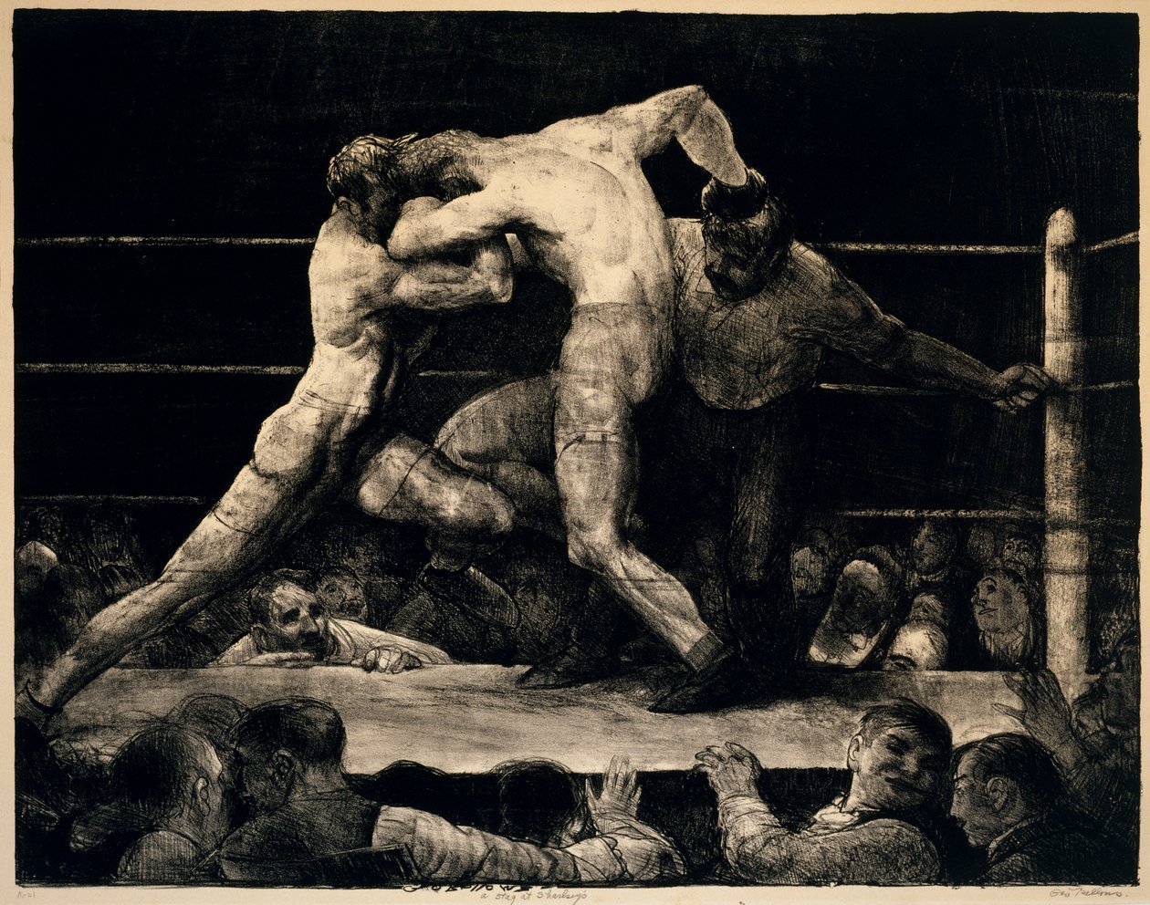 Jeleń w Sharkkeys, 1917 autorstwa George Wesley Bellows