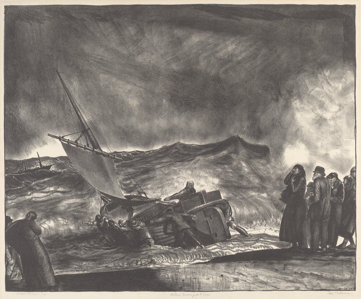 Allan Donn stawia na morze, 1923. autorstwa George Wesley Bellows