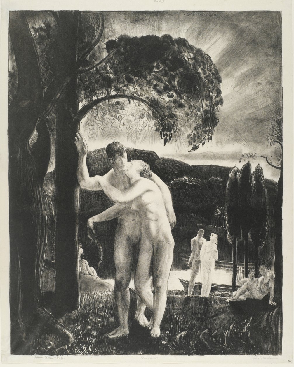 Amour, cykl Men Like Gods, 1923 (lit na papierze tkanym) autorstwa George Wesley Bellows