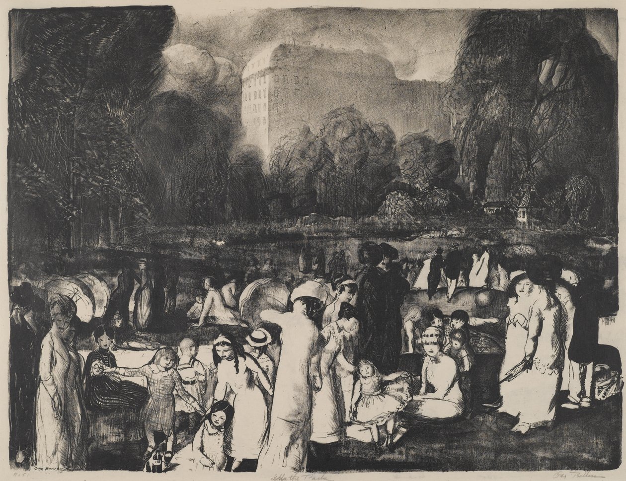 W parku, Światło, 1916 autorstwa George Wesley Bellows