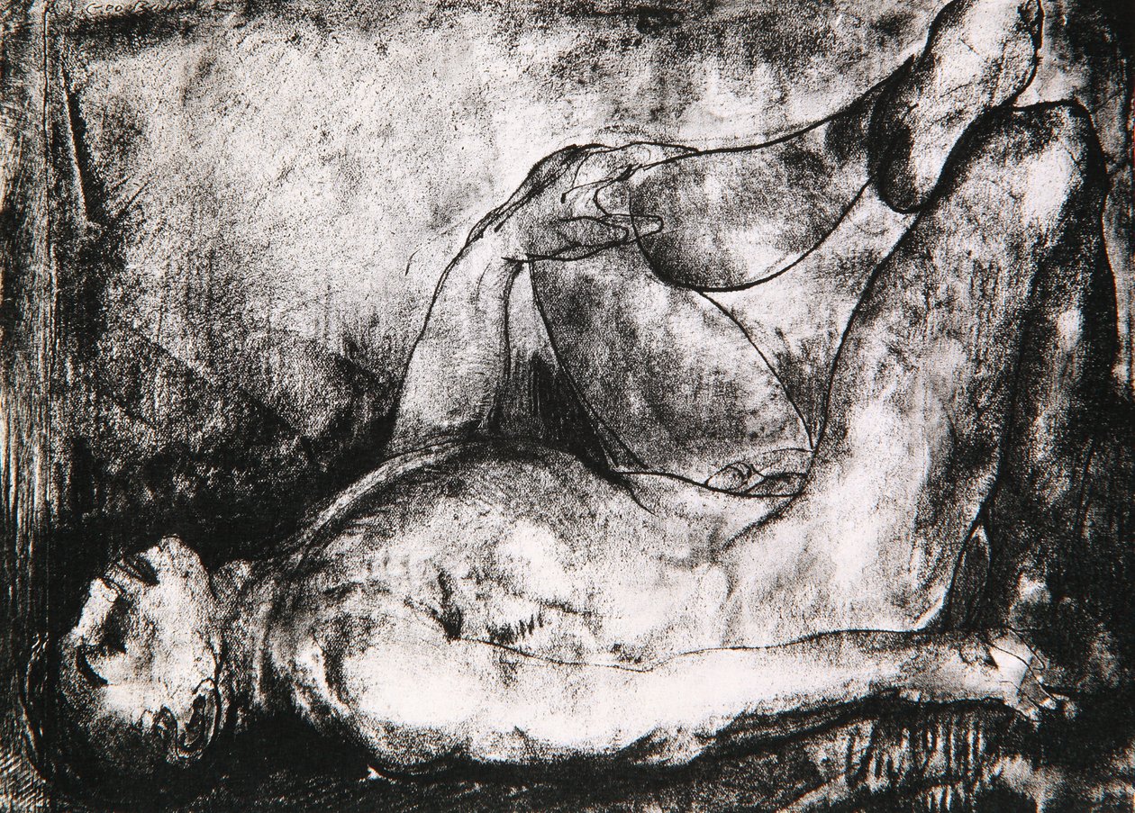 Mężczyzna na plecach, akt, ok. 1916 autorstwa George Wesley Bellows