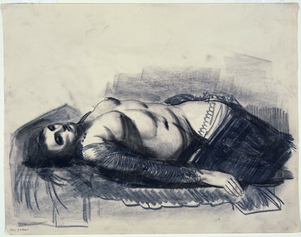 Odaliska (ołówek na papierze) autorstwa George Wesley Bellows