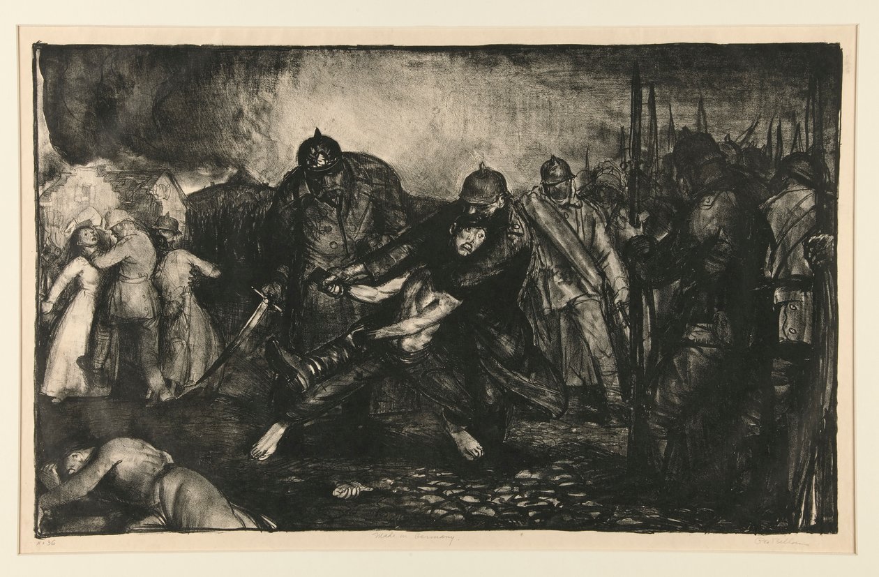 Wróg przybywa lub przybywają Niemcy z serii Wojna autorstwa George Wesley Bellows