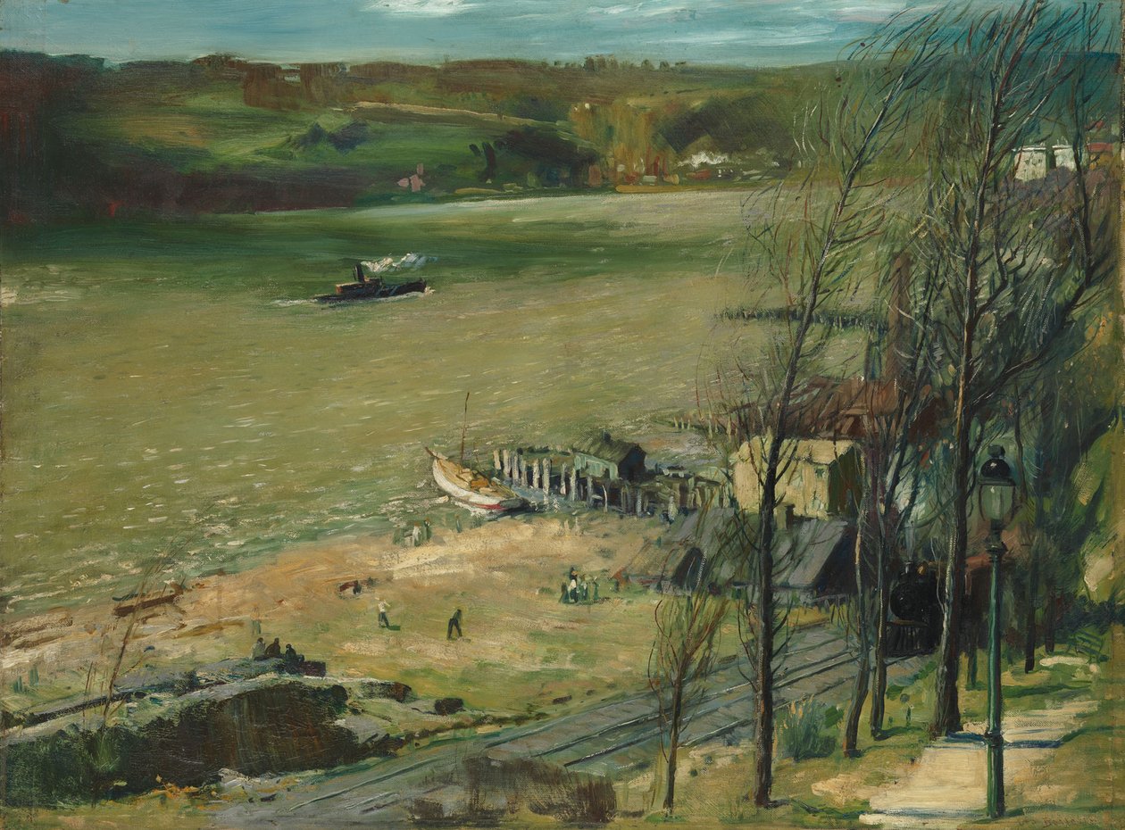 W górę rzeki Hudson, 1908 autorstwa George Wesley Bellows