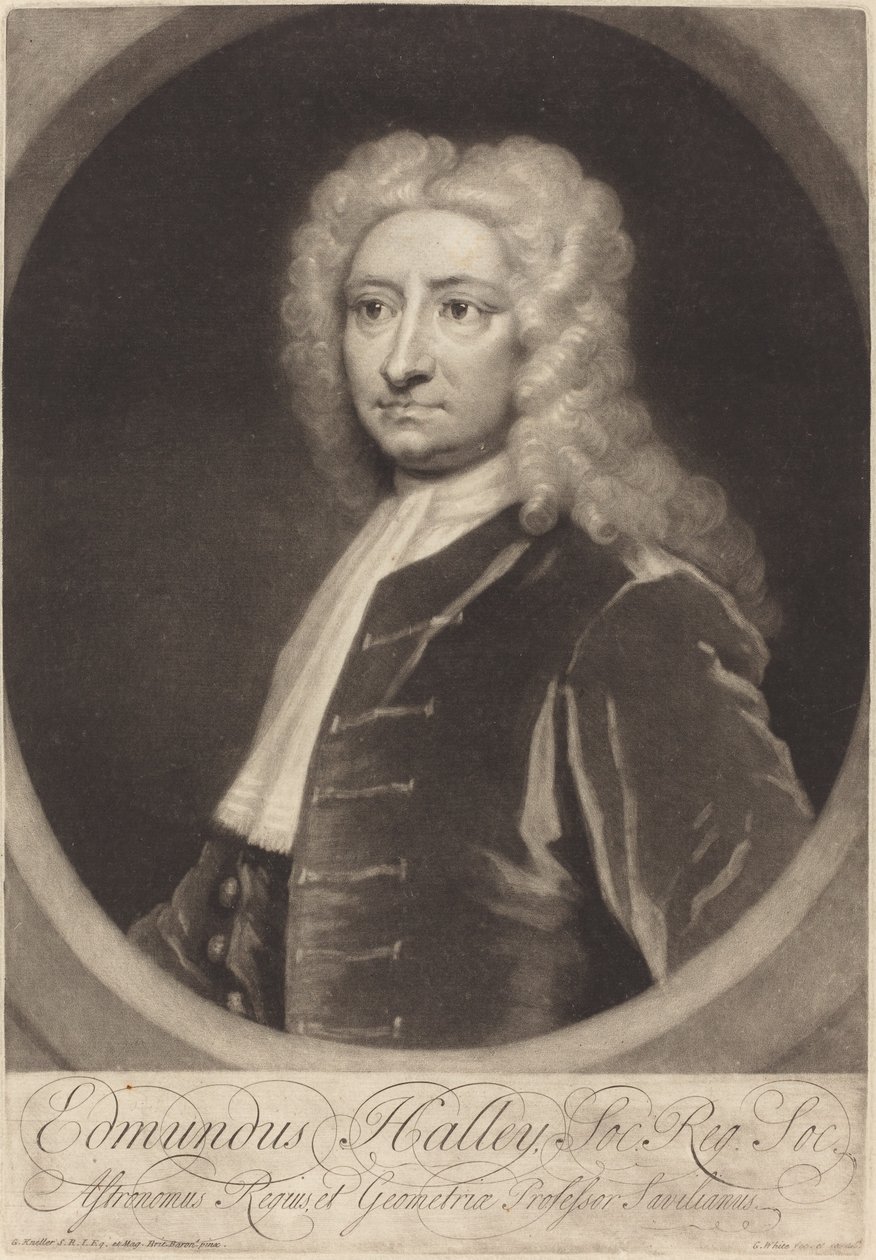 Edmund Halley autorstwa George White after Sir Godfrey Kneller