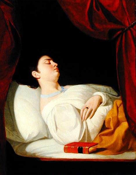 Portret śpiącej damy, ok. 1834 (olej na desce) autorstwa George Whiting Flagg