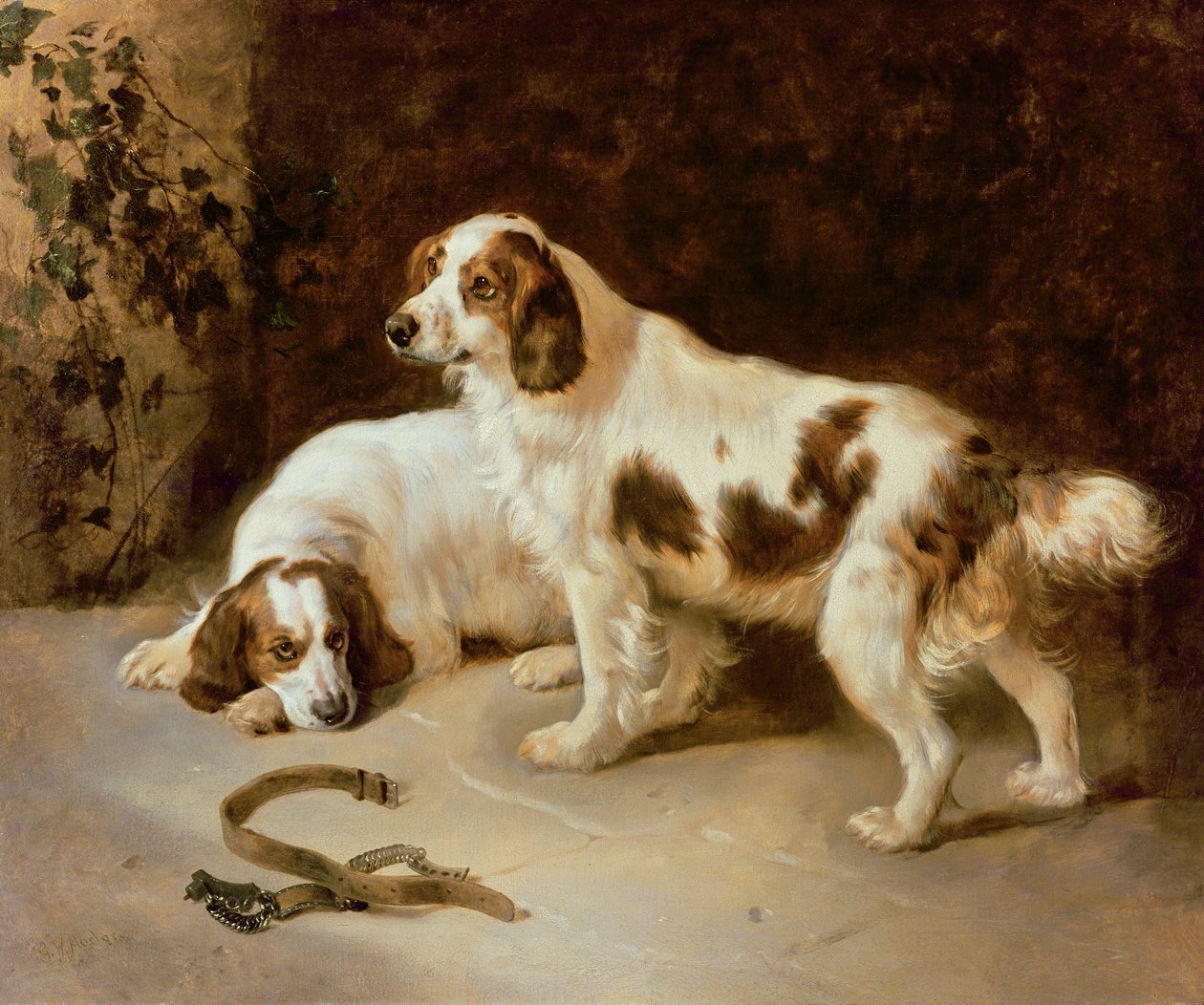 spaniele bretońskie autorstwa George Wiliam Horlor