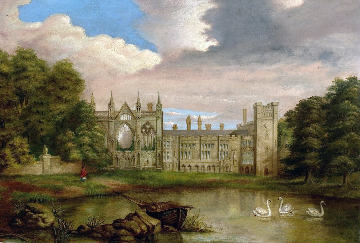 Opactwo Newstead, Nottinghamshire, z Upper Lake autorstwa George William Taylor