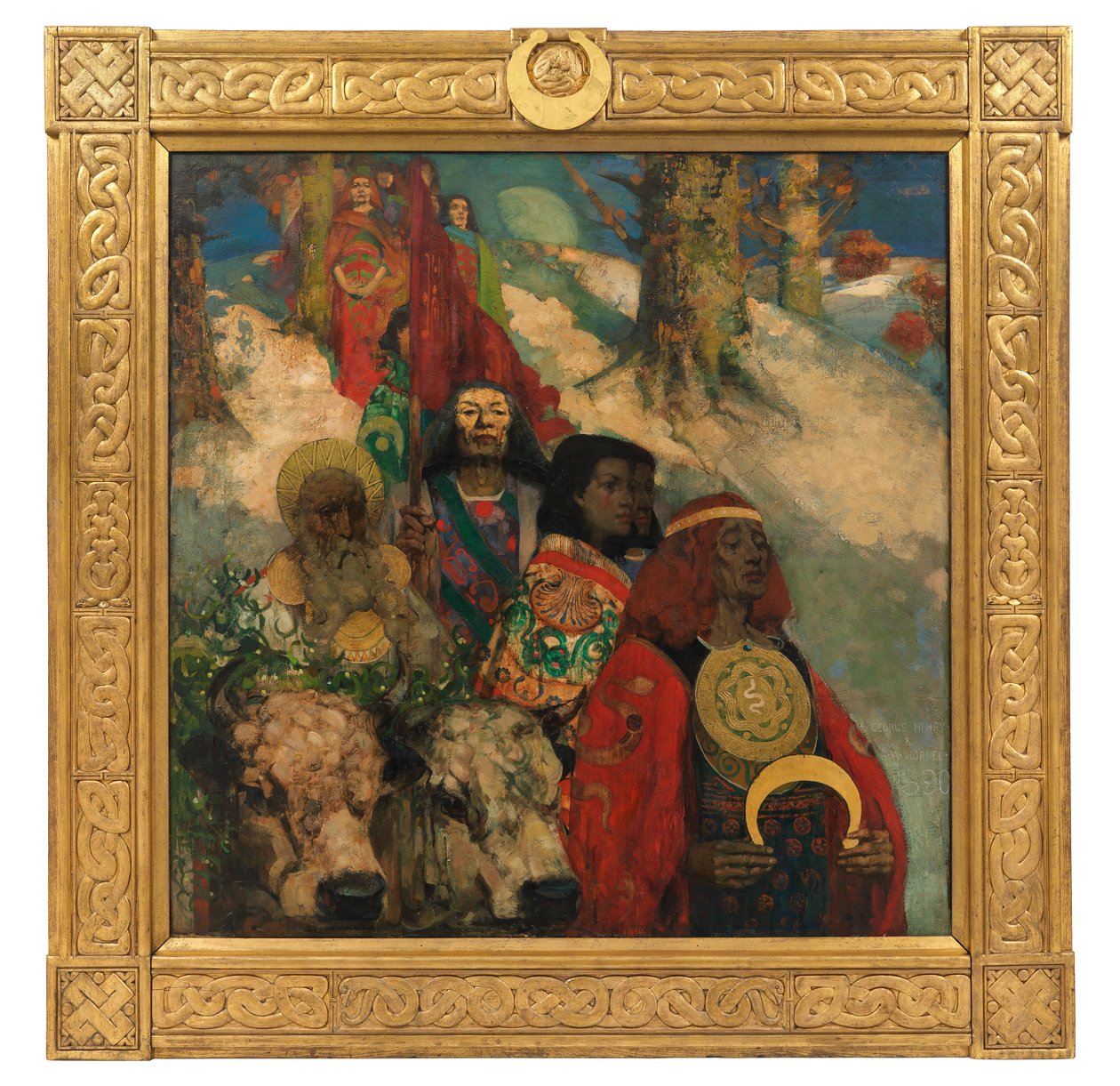 Druidzi - przynoszący jemiołę autorstwa George and Hornel Edward A. (1864 1933) Henry