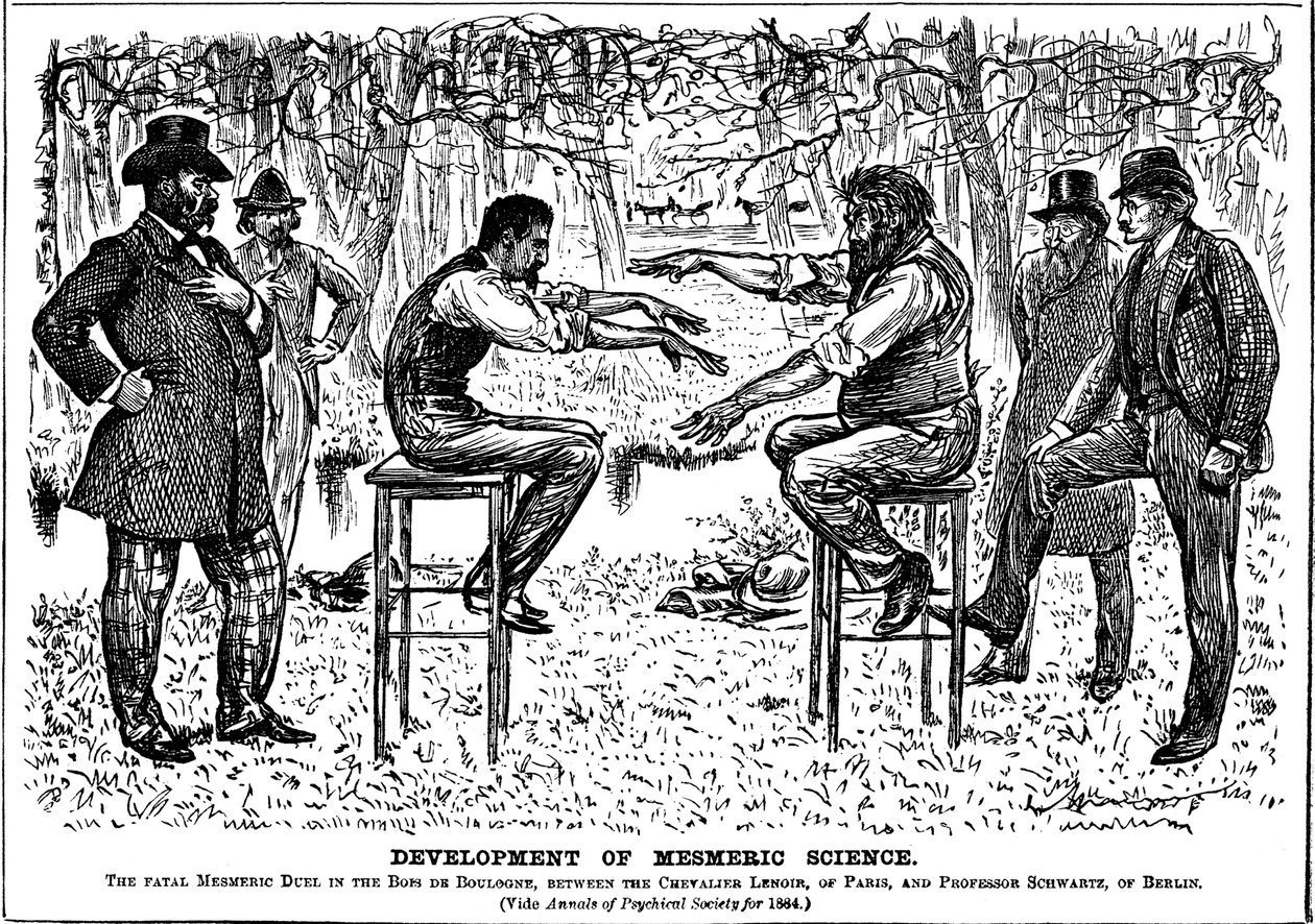 Rozwój nauk mesmerycznych, 1883 autorstwa George du Maurier