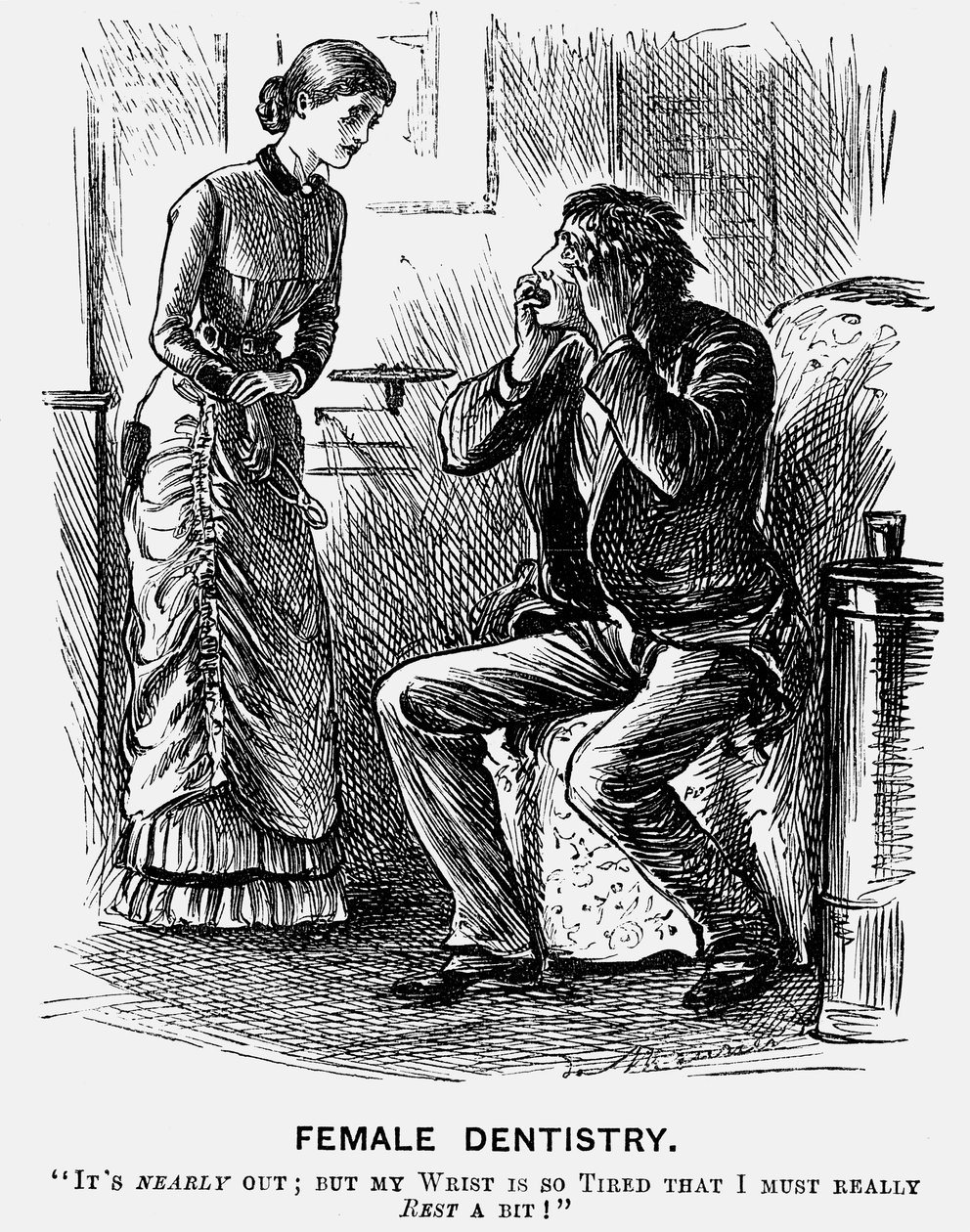 „Stomatologia kobieca”, 1879 autorstwa George du Maurier