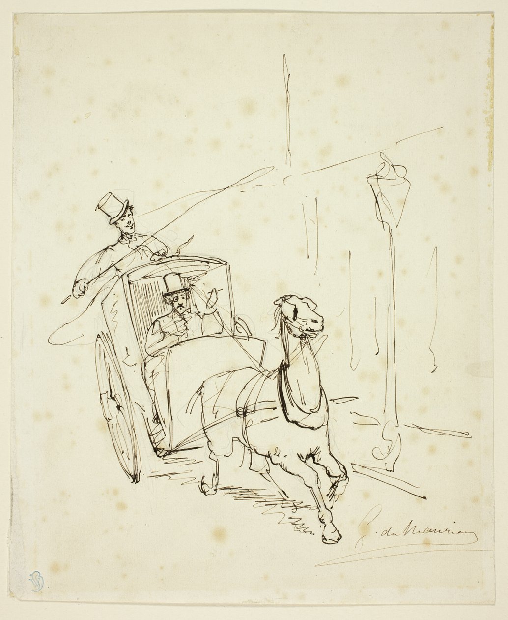 Whistler w Hansom Cab autorstwa George du Maurier