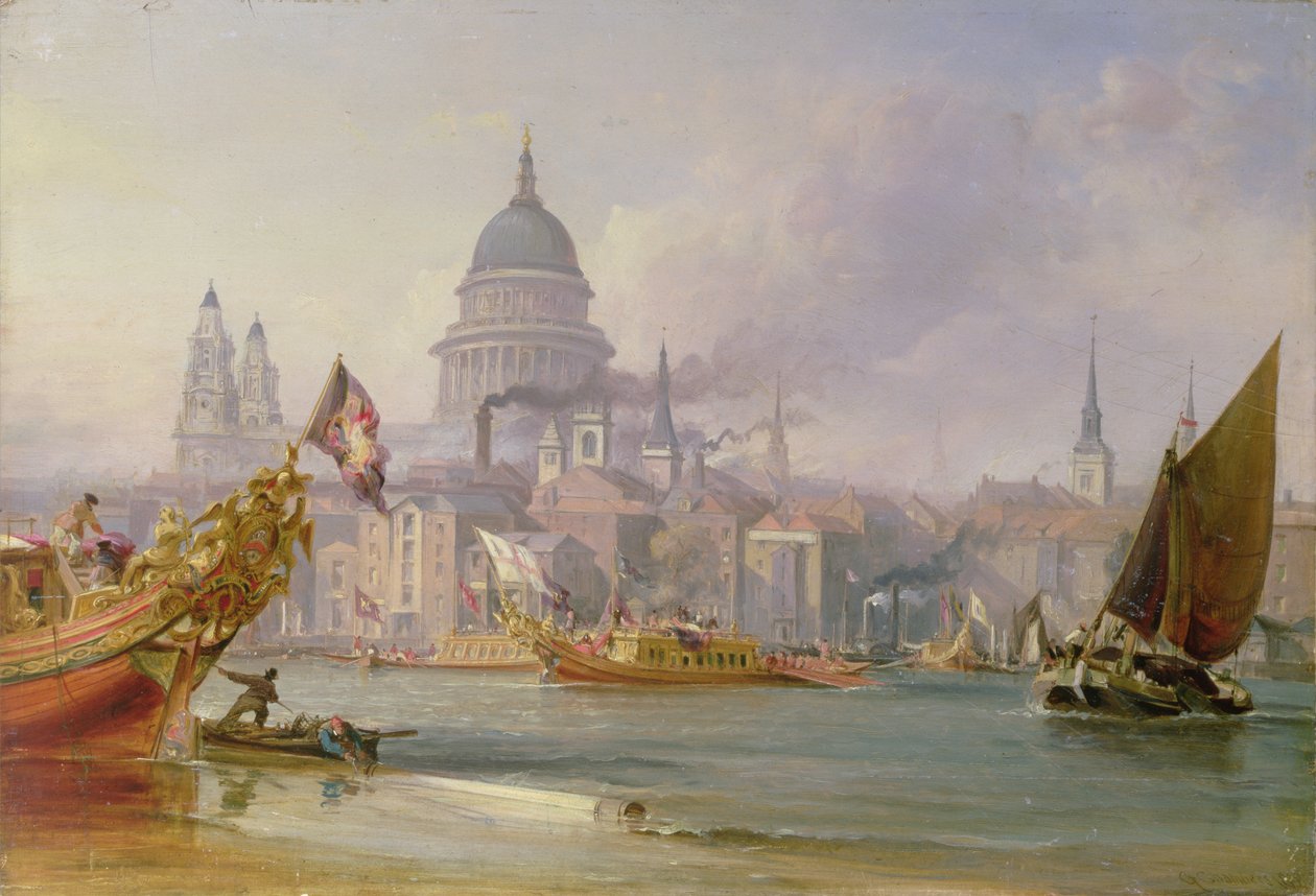 Widok św. Pawła z Tamizy, ok. 1830-40 (olej na płótnie) autorstwa George the Elder Chambers