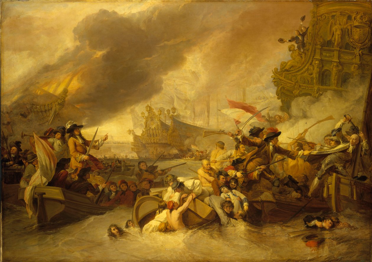 Bitwa pod La Hogue, 23 maja 1692 r. autorstwa George the Elder Chambers