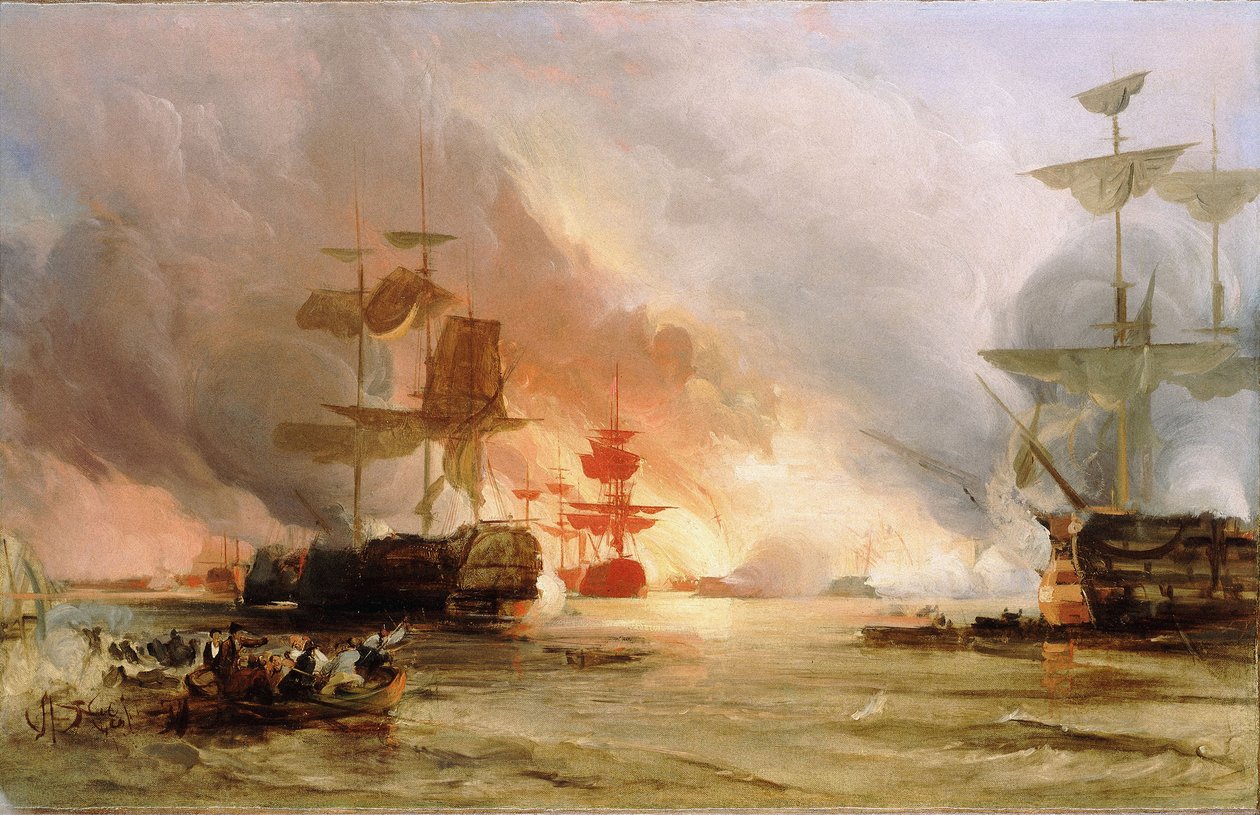 Bombardowanie Algieru, 27 sierpnia 1816 r., ok. 1836 r. (obraz olejny) autorstwa George the Elder Chambers