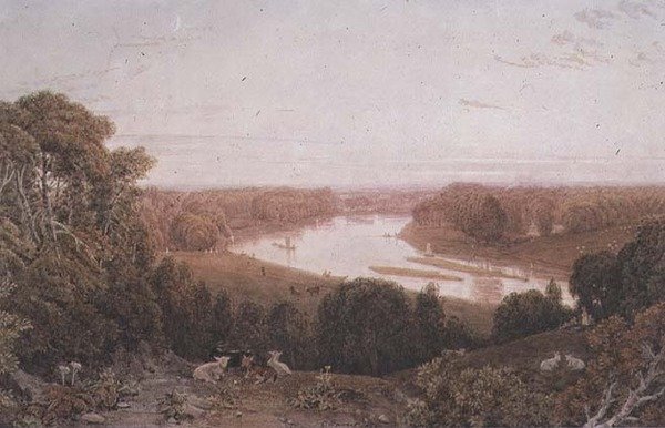 Widok z Richmond Hill, Surrey autorstwa George the Younger Barret