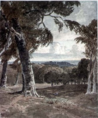 Windsor Park z zamkiem w oddali autorstwa George the Younger Barret