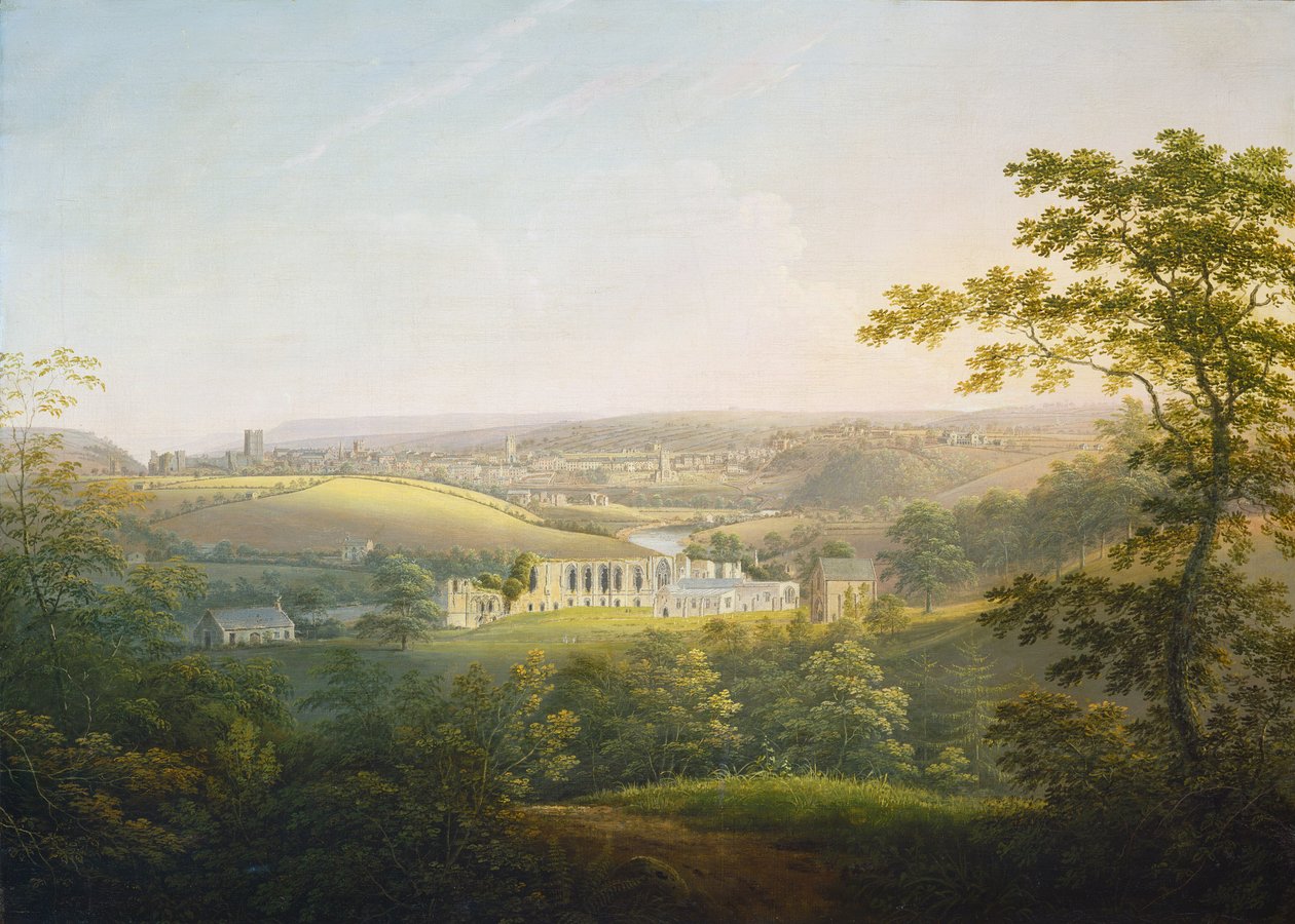 Opactwo Easby, niedaleko Richmond, ok. 1821-1854 (olej na płótnie) autorstwa George the Younger Cuitt