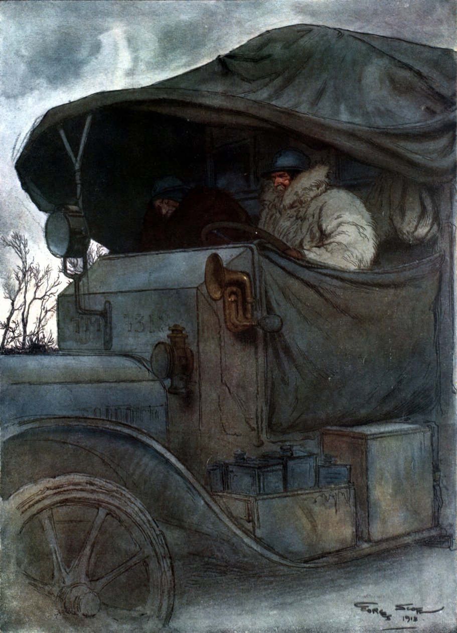 Za kierownicą, 1918 r. autorstwa Georges Bertin Scott