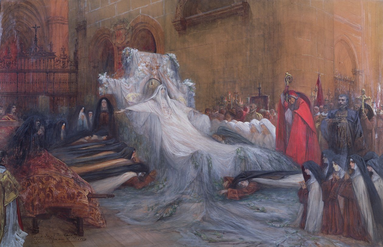 Sarah Bernhardt w tytułowej roli Świętej Teresy z Avila w sztuce „La Vierge d