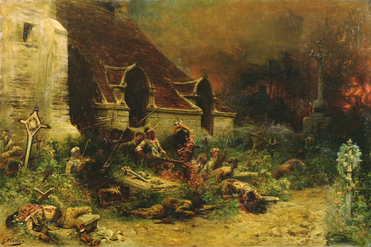 Chouanie broniący swoich zmarłych, 1902 autorstwa Georges Clairin