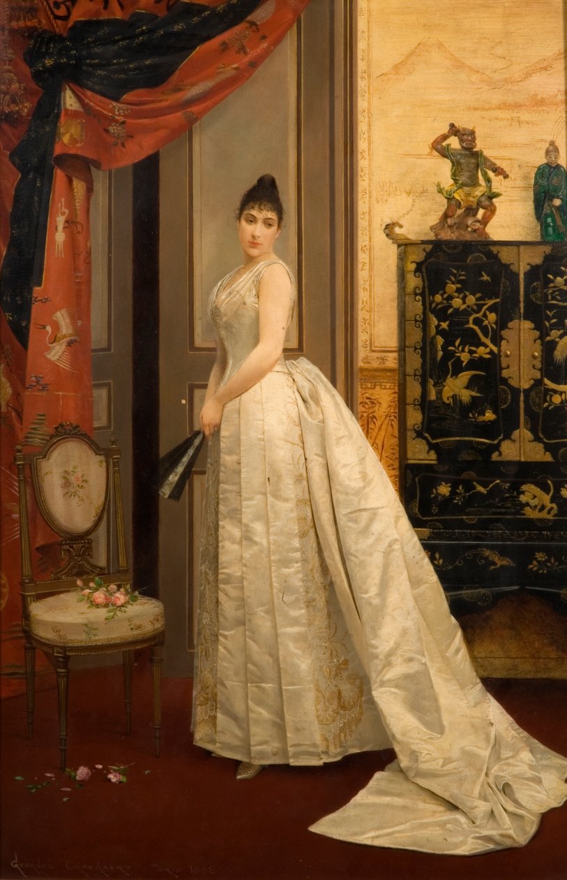Dama z wachlarzem, 1888 autorstwa Georges Croegaert