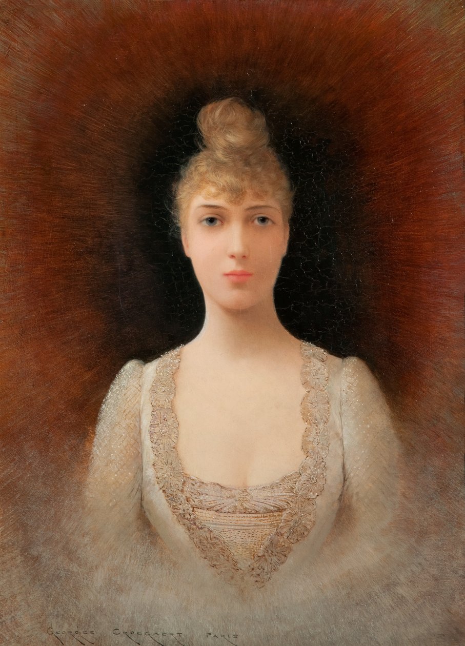 Portret kobiety o lnianych włosach autorstwa Georges Croegaert