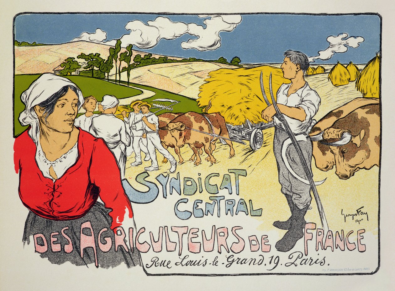 Reprodukcja plakatu reklamującego Centralny Syndykat Rolników Francuskich, 1900 autorstwa Georges Fay