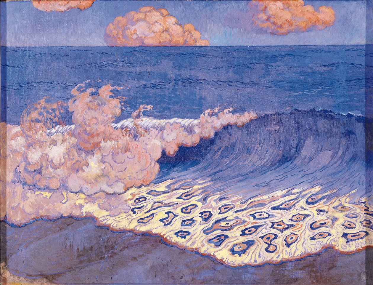 Niebieski pejzaż morski, efekt fali, ok. 1893 (tempera jajeczna na płótnie) autorstwa Georges Lacombe