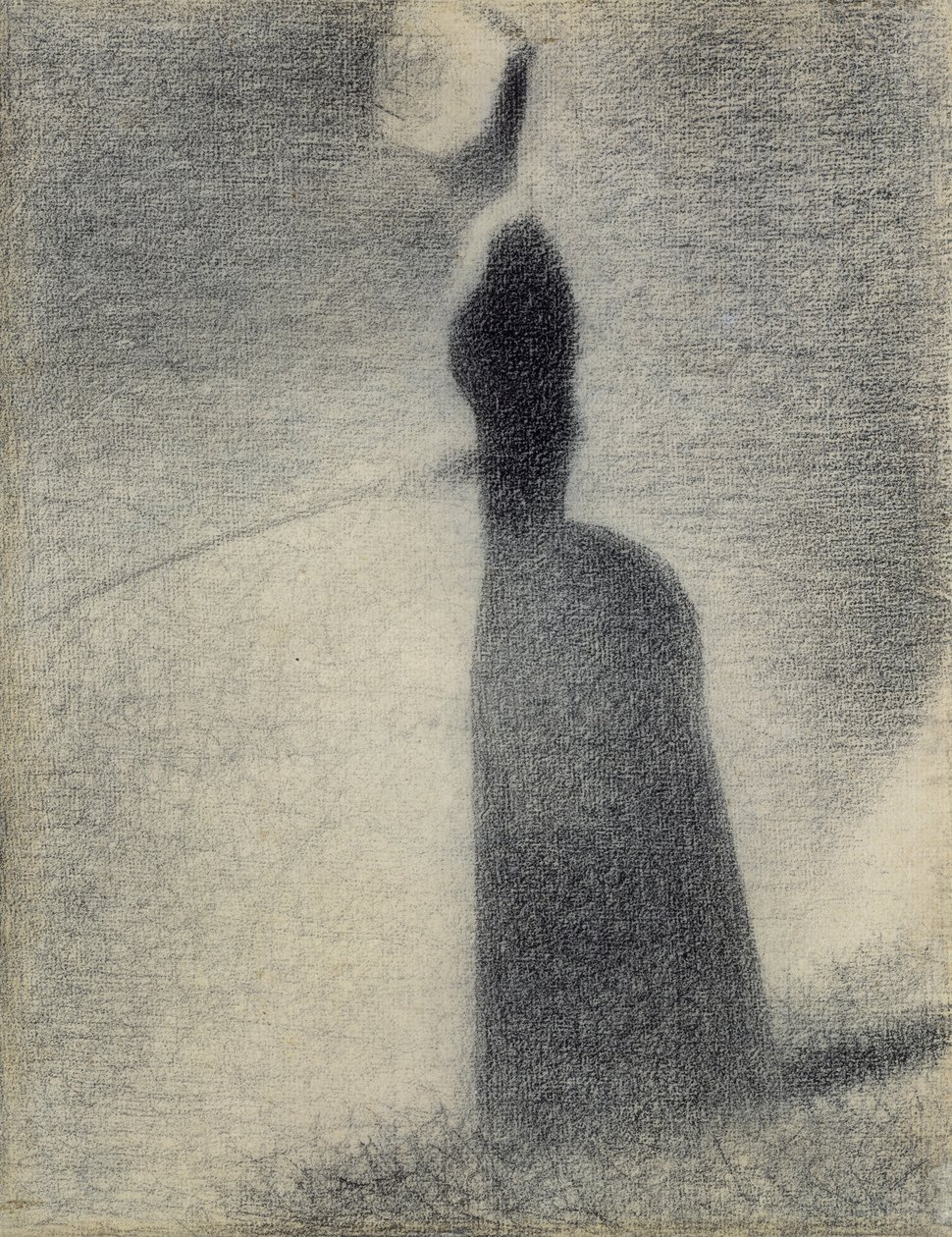 Kobieta łowiąca ryby, 1884 (kredka Conte) autorstwa Georges Seurat