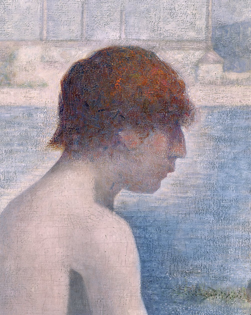 Kąpiący się w Asnieres, 1884 (detal z 2136) autorstwa Georges Seurat