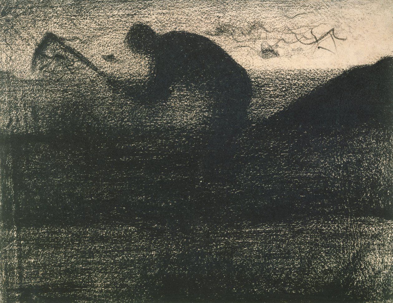 Człowiek z kilofem, c.1883 (kredka conte) autorstwa Georges Seurat