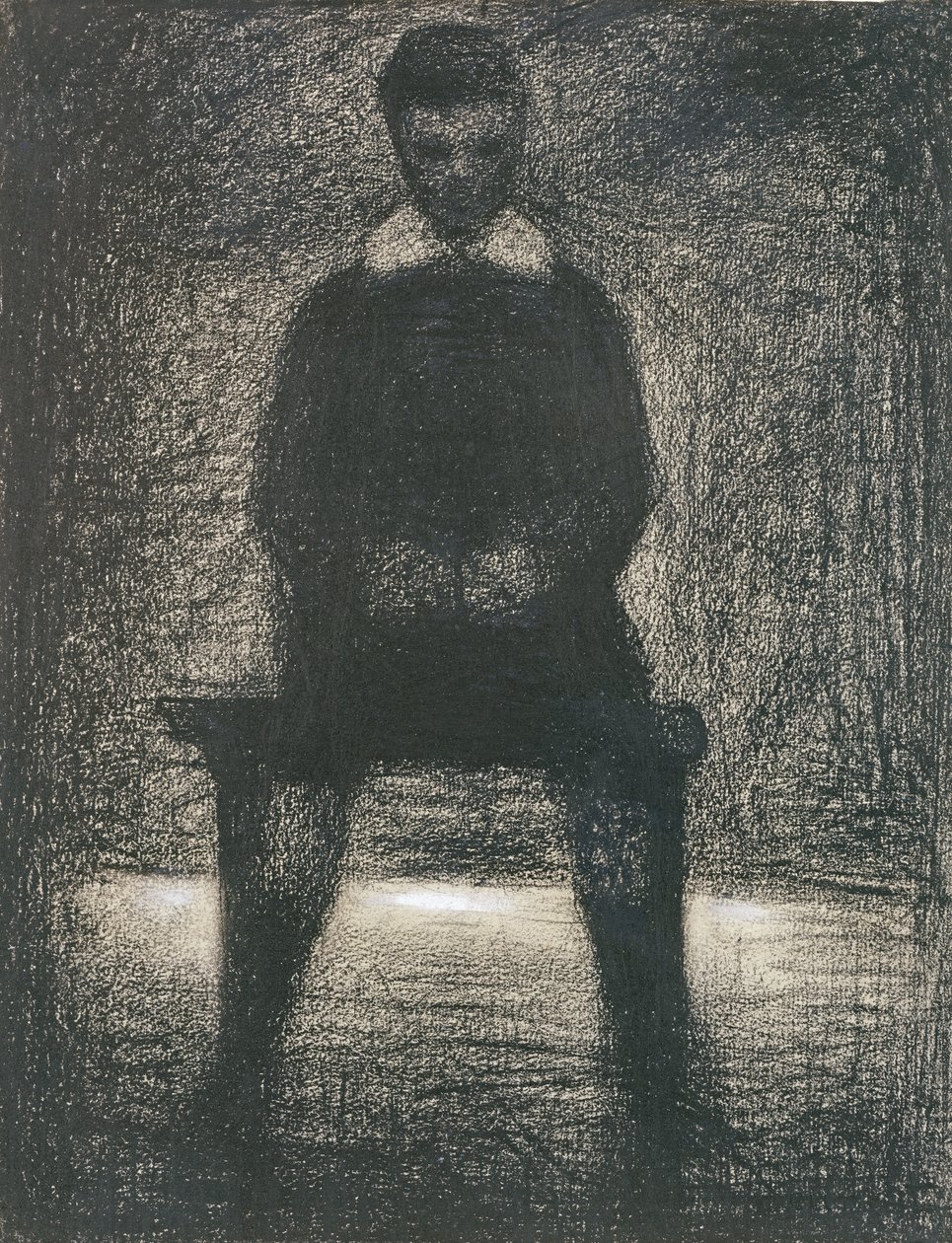 Maurice Appert Seated, ok. 1886-88 (kredka Conte i gwasz na papierze) autorstwa Georges Seurat