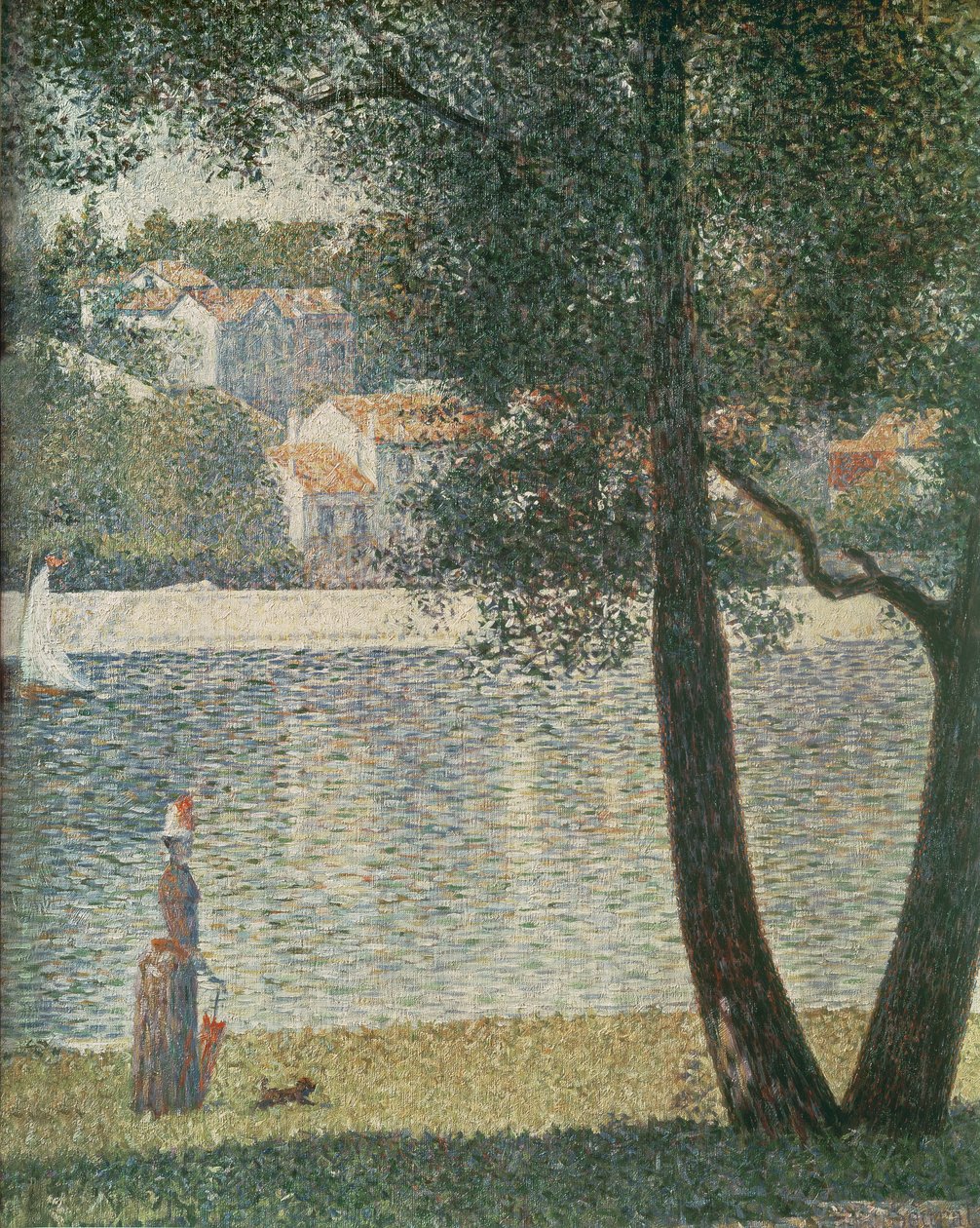 Sekwana w Courbevoie, 1885 autorstwa Georges Seurat
