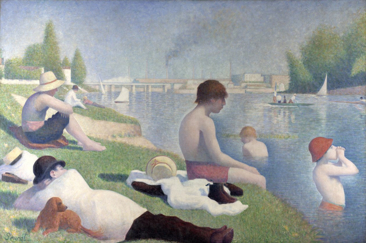 Kąpiący się w Asnières autorstwa Georges Seurat