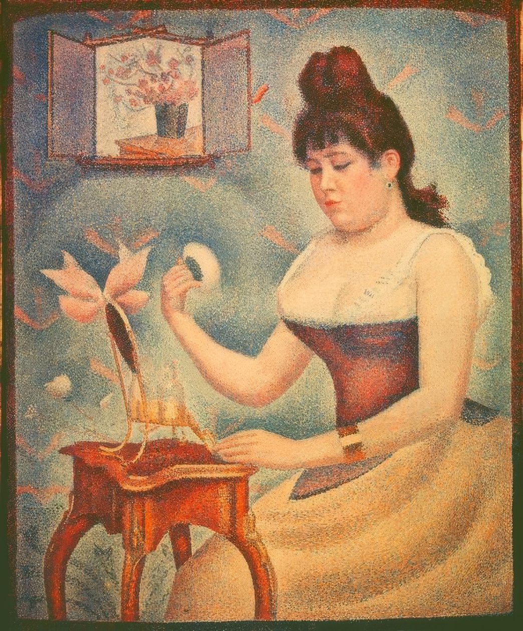 Młoda kobieta się pudruje autorstwa Georges Seurat