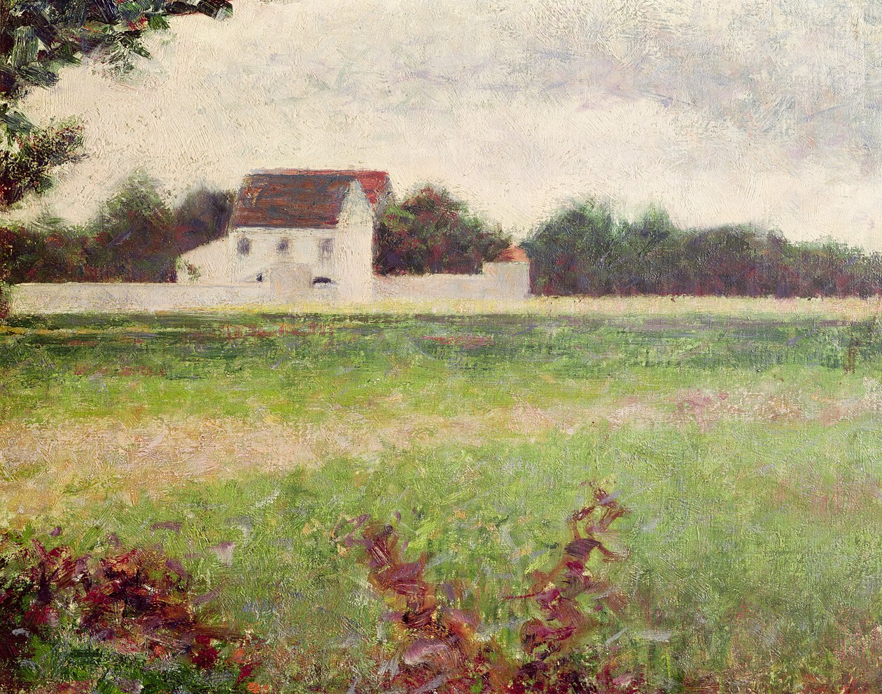 Krajobraz w Ile-de-France, 1881-82 autorstwa Georges Seurat