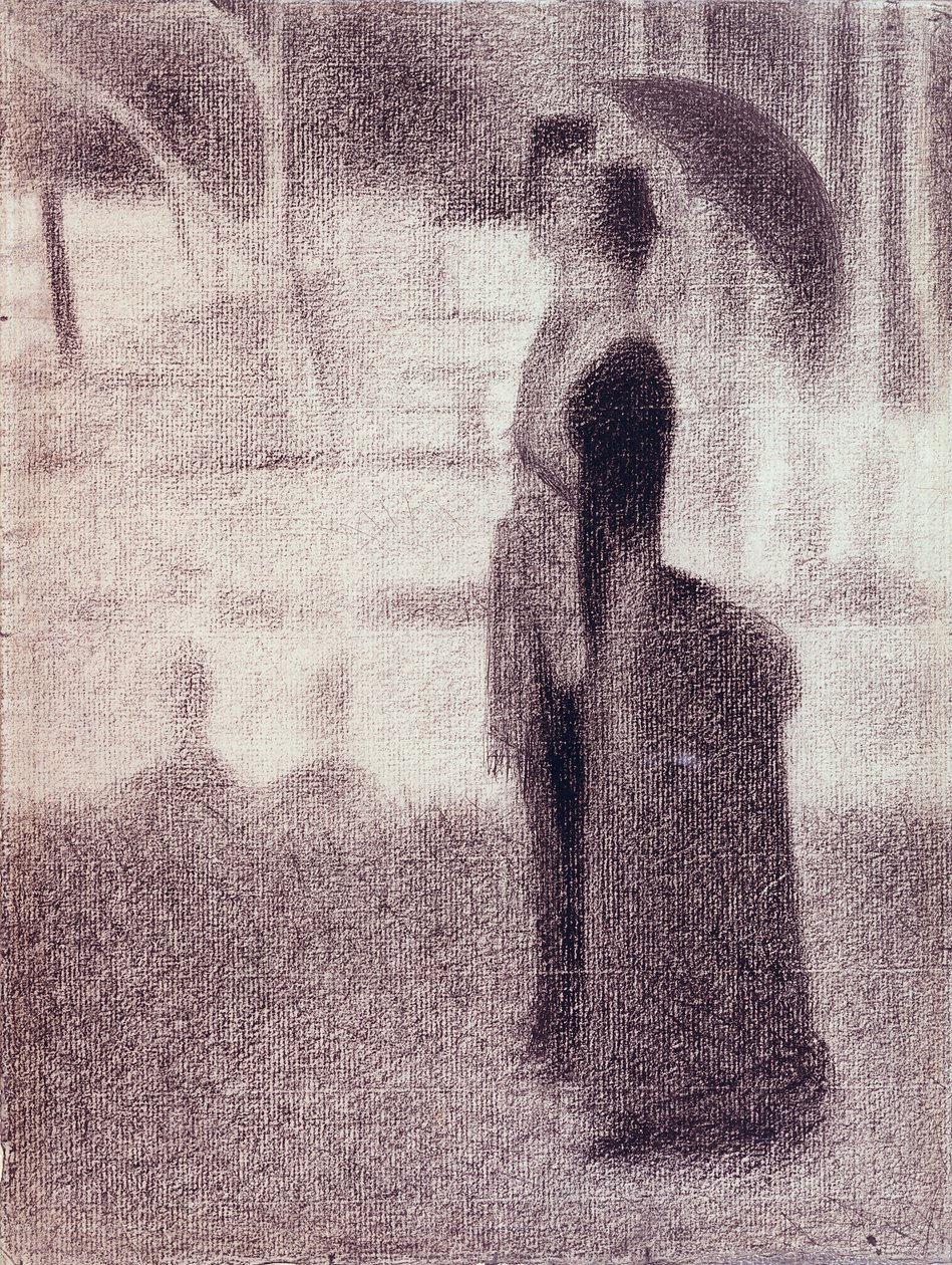 Studium do niedzielnego popołudnia na wyspie La Grande Jatte, ok. 1884 (kredka Conte na papierze) autorstwa Georges Seurat