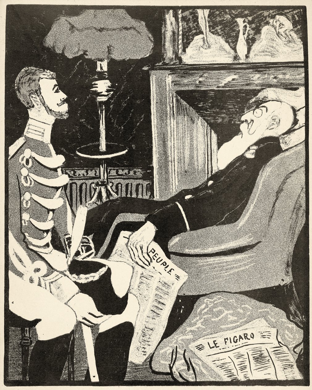 Młody Albert I w rozmowie ze swoim wujem Leopoldem II, 1904 r. autorstwa Georges d 1878 1937 Ostoya