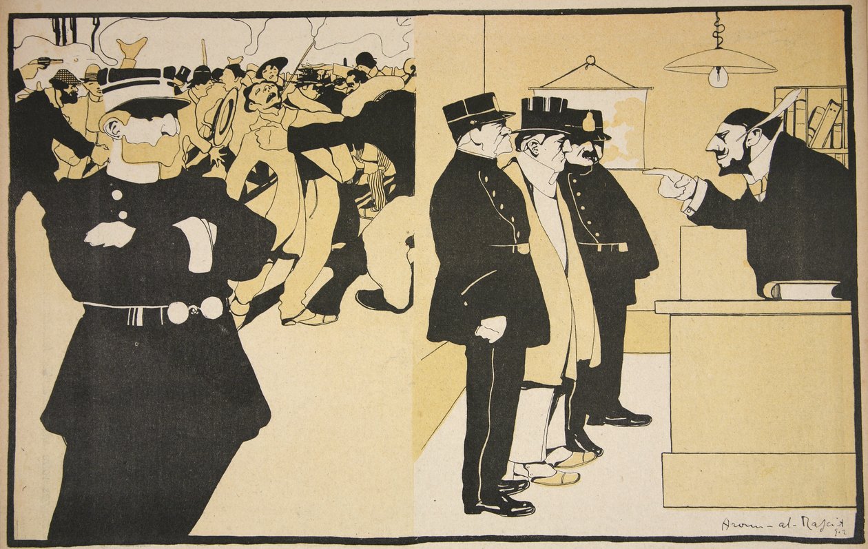 Ilustracja z „The Butter Plate: The Police”, 23 maja 1903 r. autorstwa Georges d