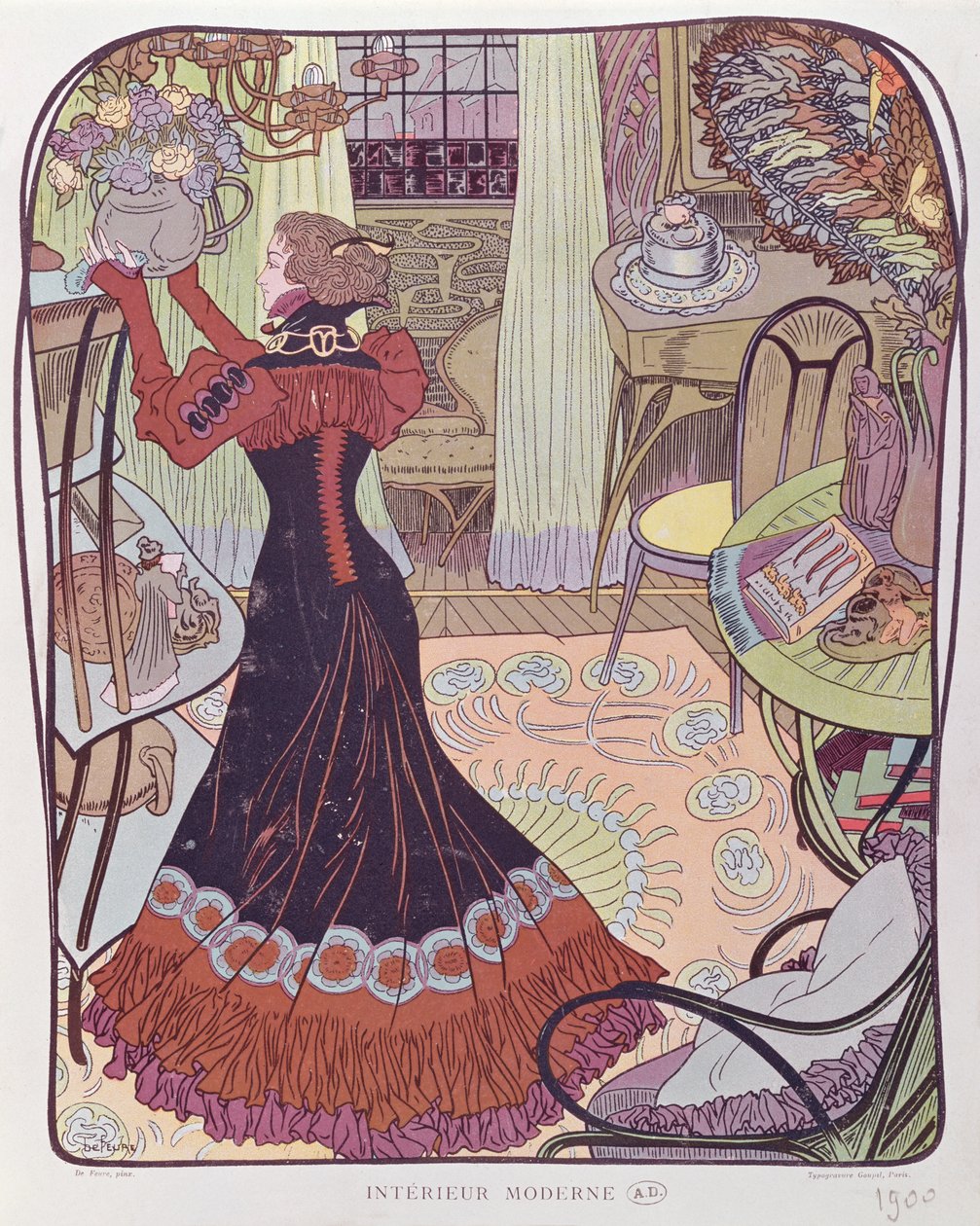 Nowoczesne wnętrze, 1900 autorstwa Georges de Feure
