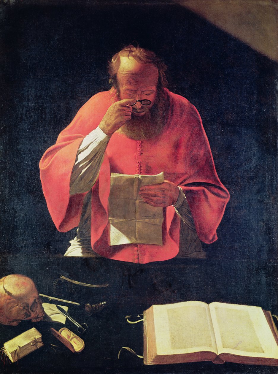 Czytanie św. Jerome autorstwa Georges de La Tour